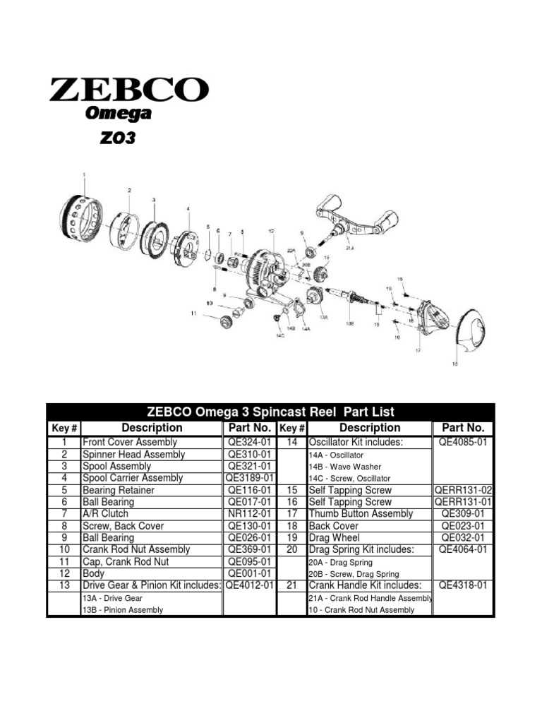 zebco 33 parts diagram