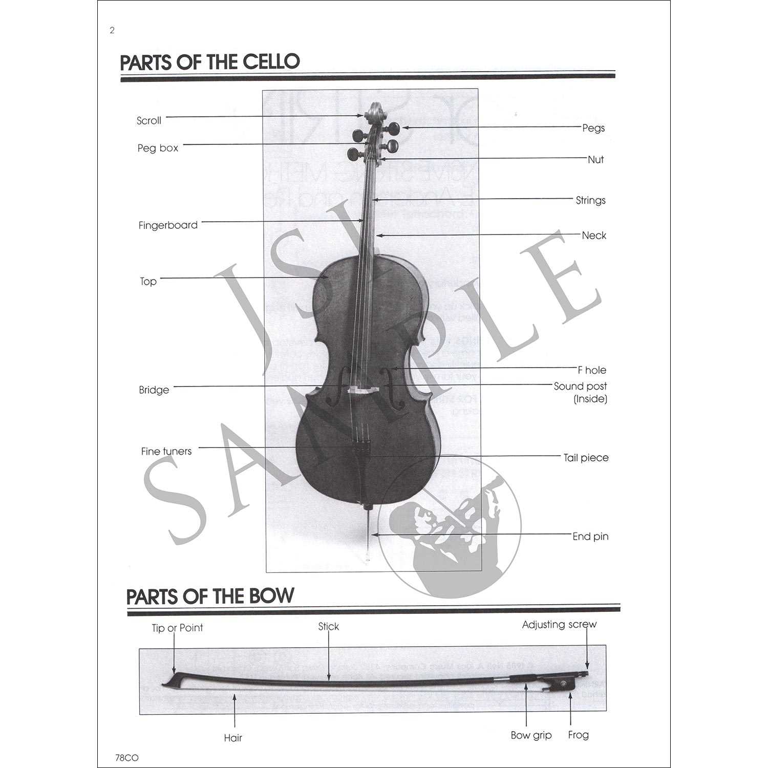 parts of the cello diagram