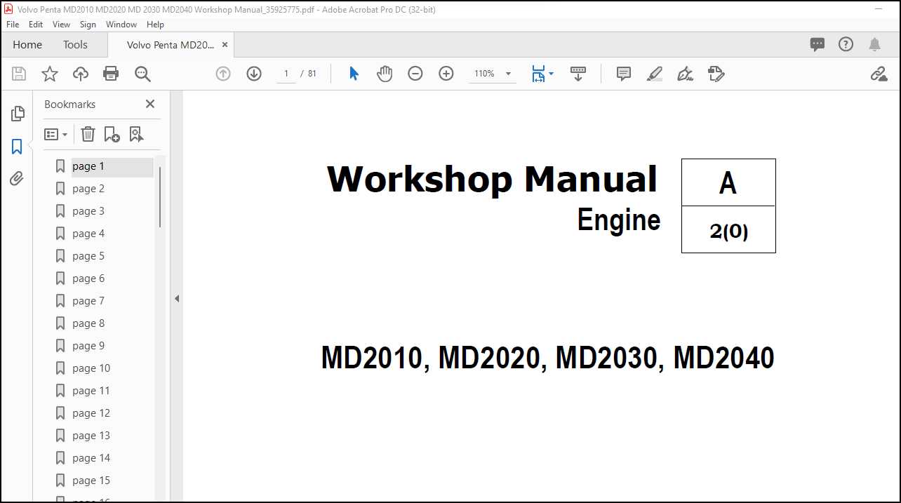 volvo penta md2030 parts diagram