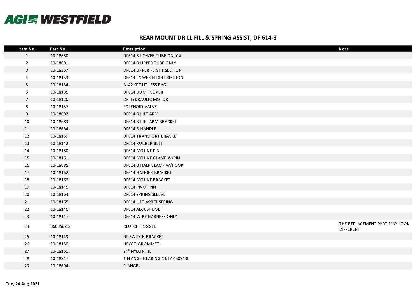 westfield auger parts diagram