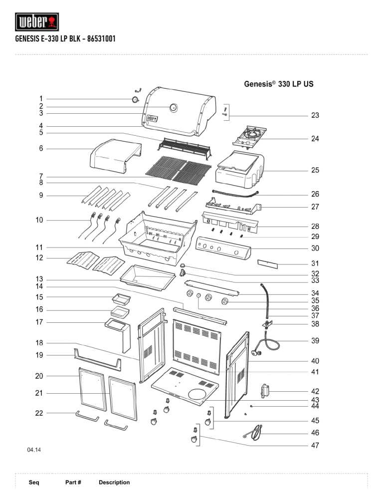 weber e 310 parts diagram