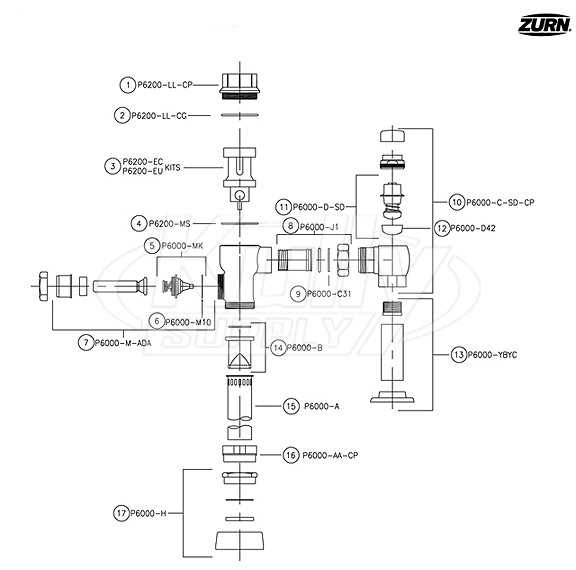 zurn aquaflush parts diagram