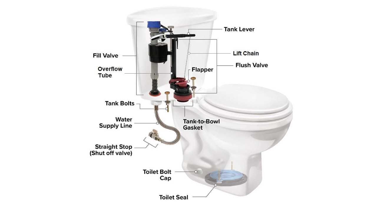 toilet parts diagram in tank