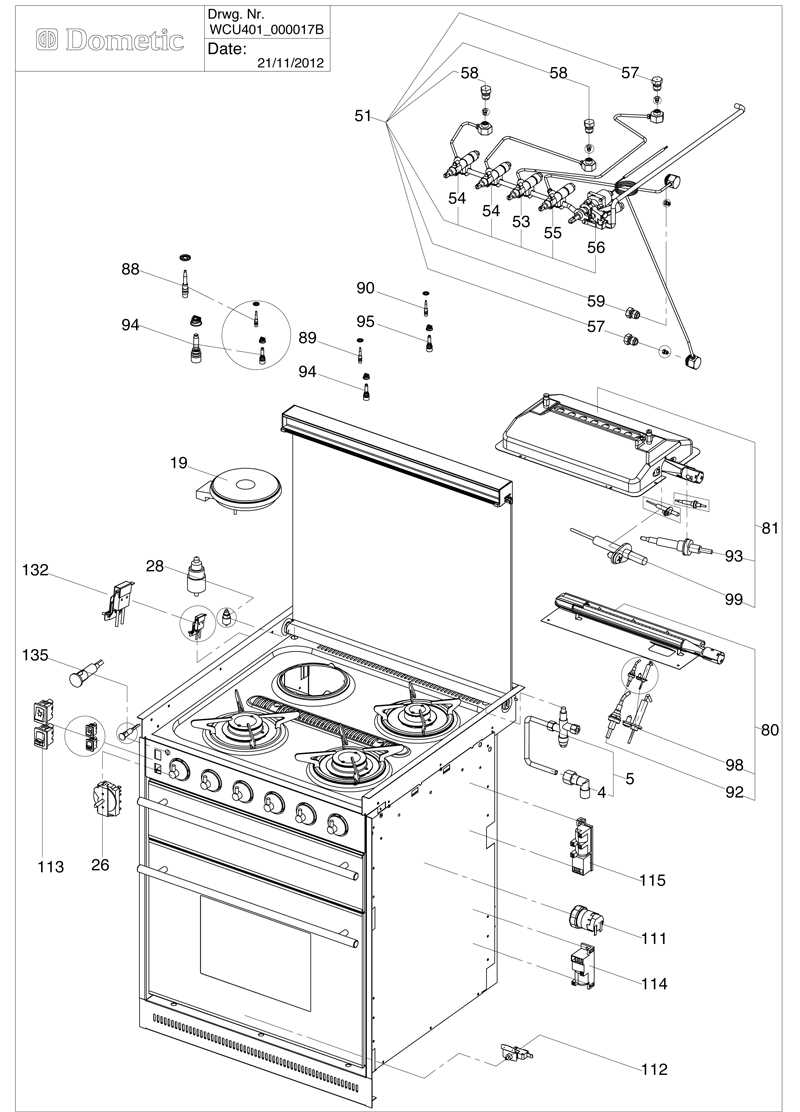 stove parts diagram