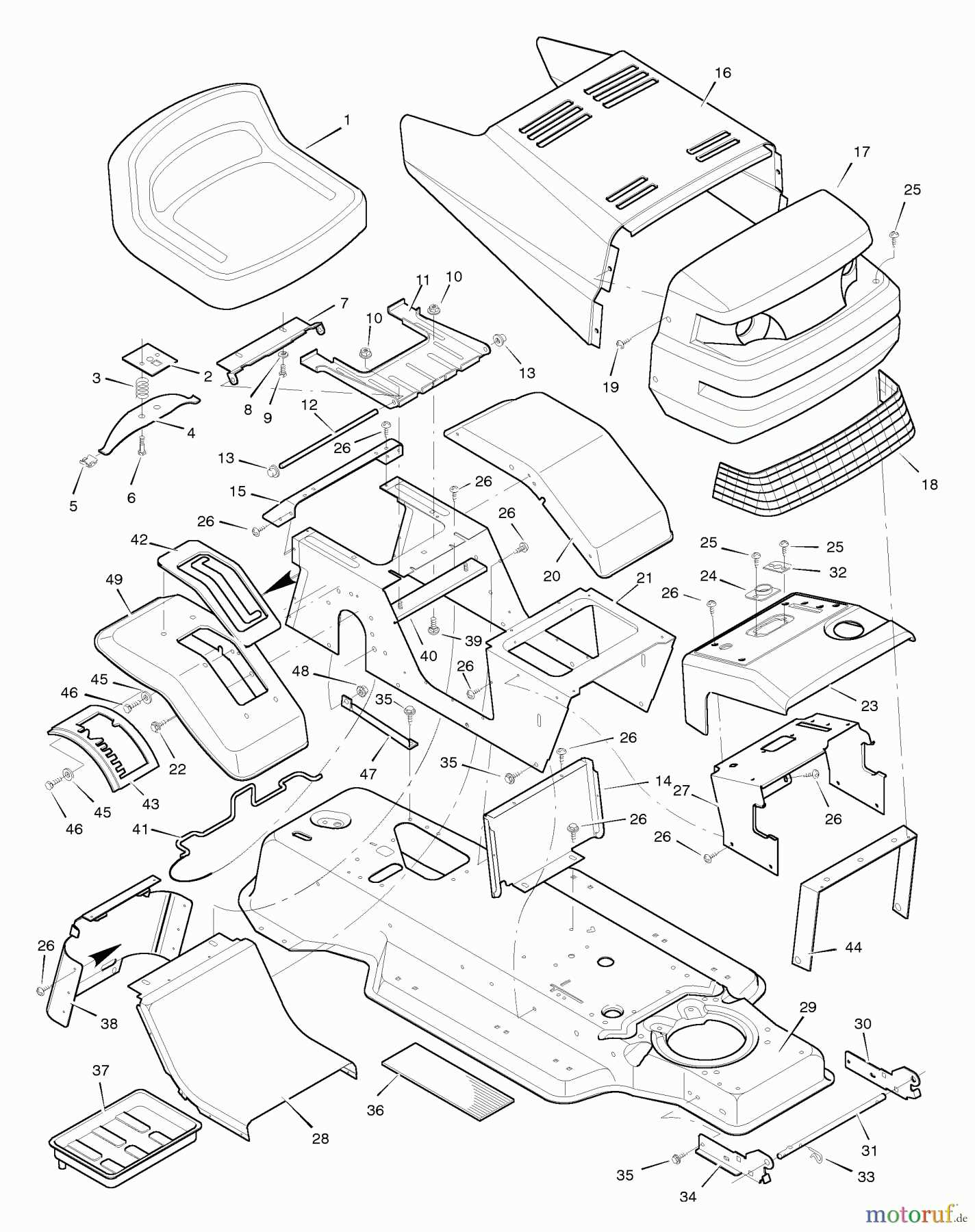 scotts riding lawn mower parts diagram