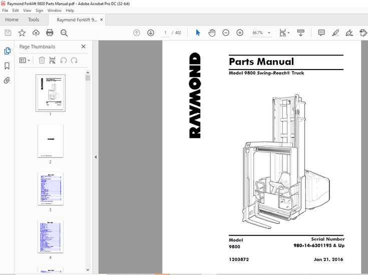 reach truck parts diagram