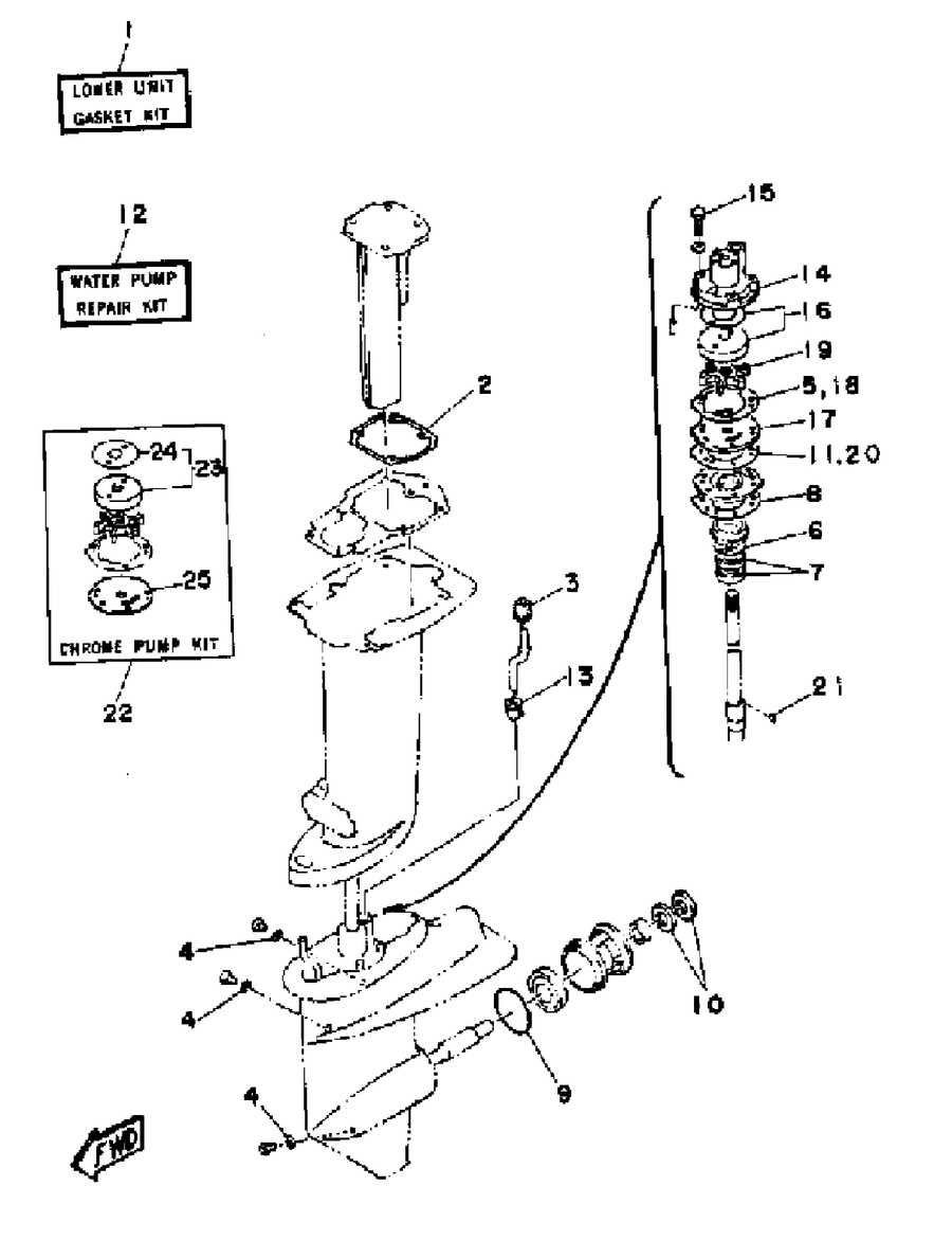 yamaha outboard lower unit parts diagram