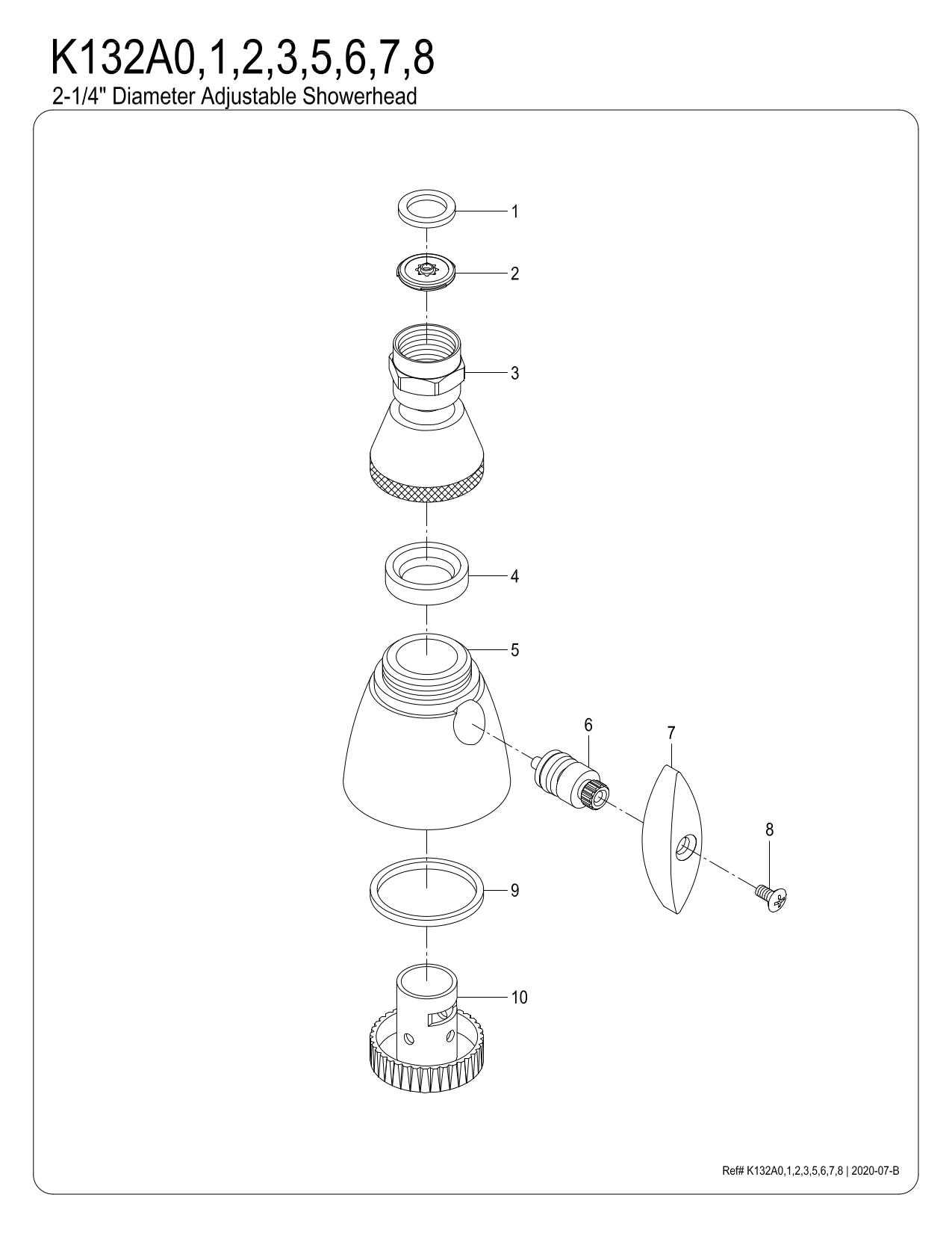 shower head parts diagram