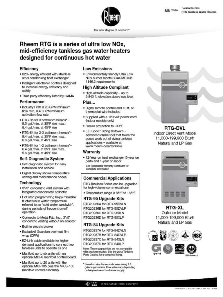 rheem hot water heater parts diagram