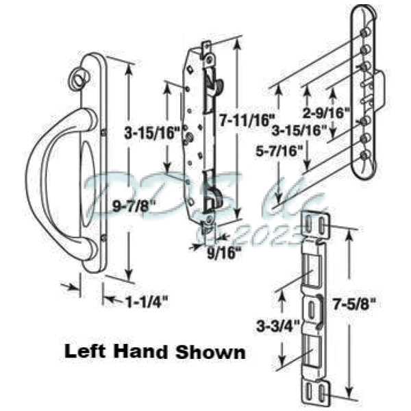 sliding patio door parts diagram