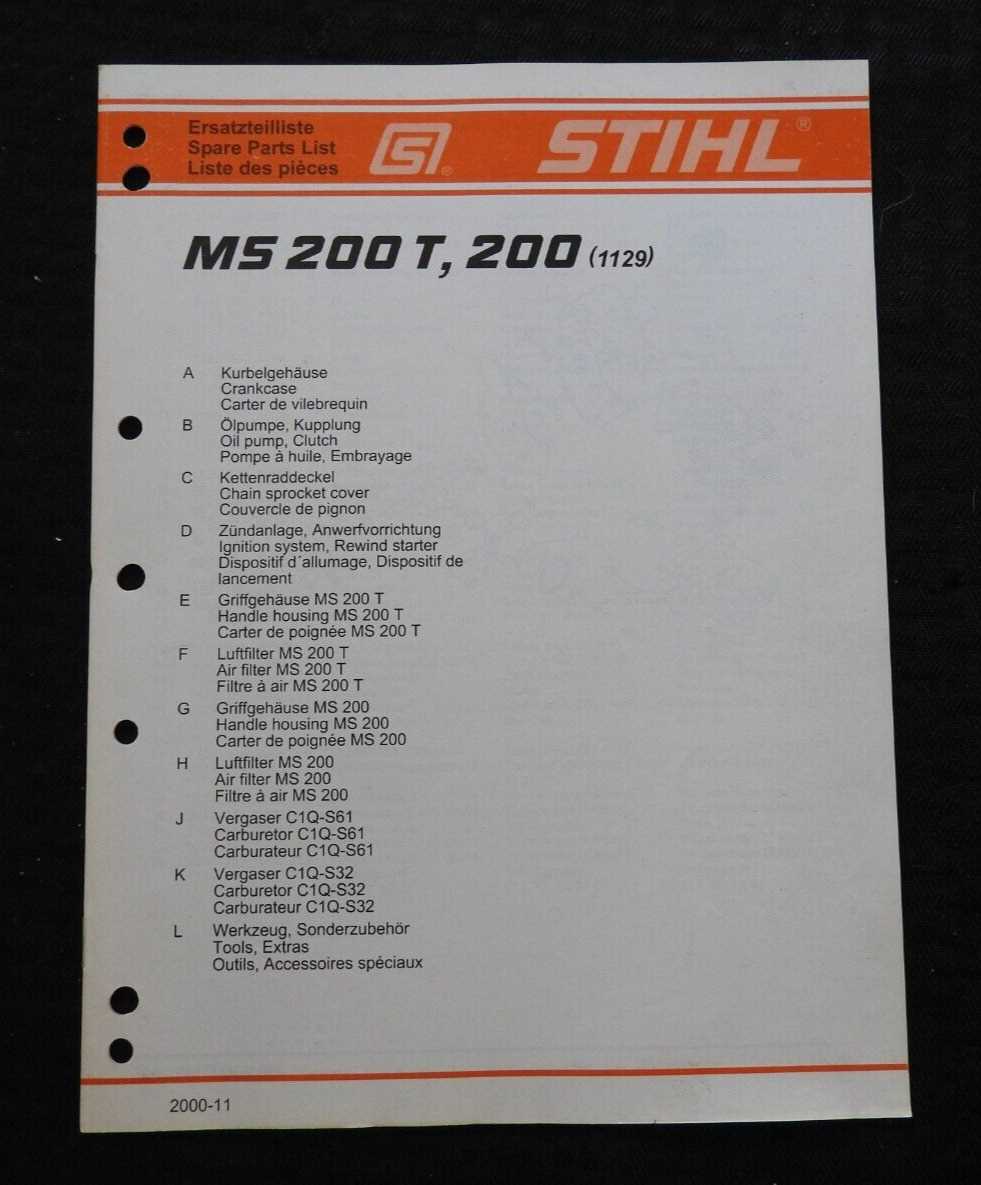 stihl 200t parts diagram