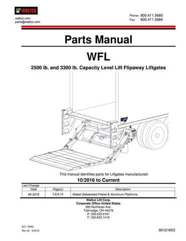 waltco liftgate parts diagram