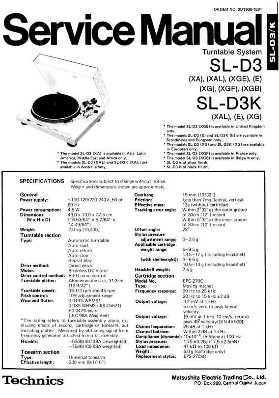 technics turntable parts diagram