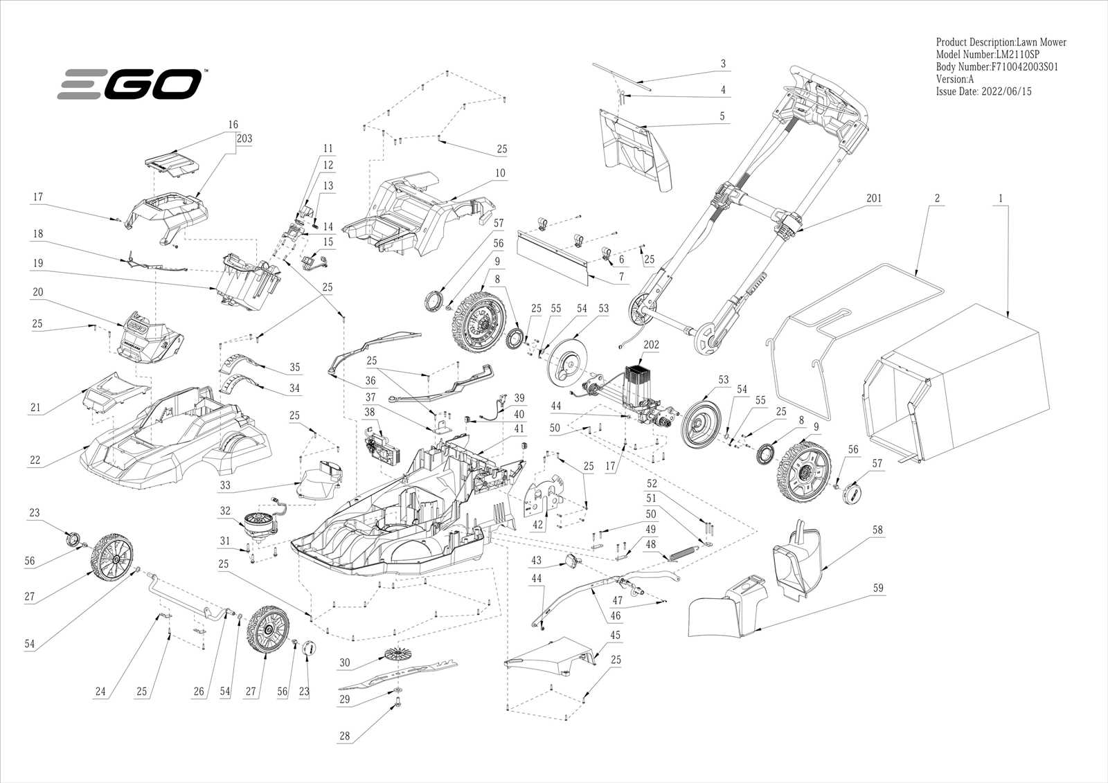 ryobi 40v ryobi lawn mower parts diagram