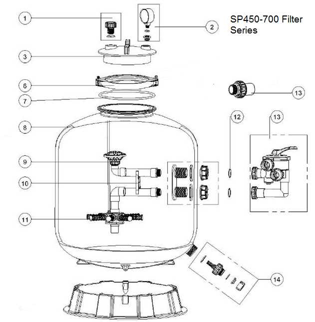 pentair pool filter parts diagram