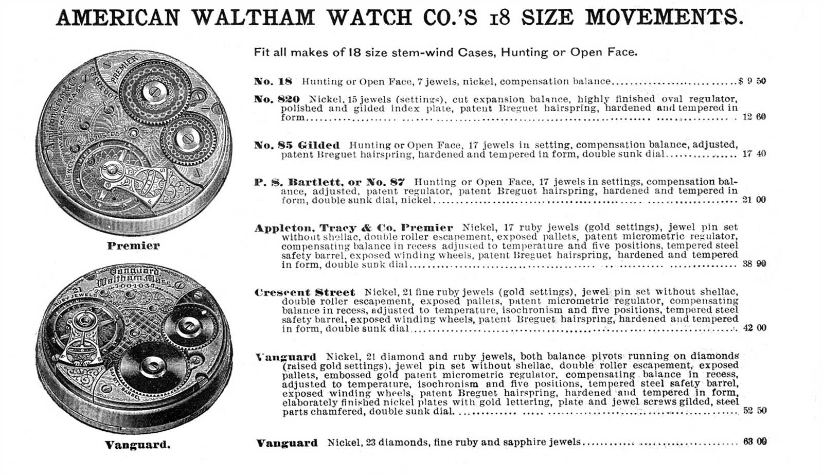 waltham pocket watch parts diagram