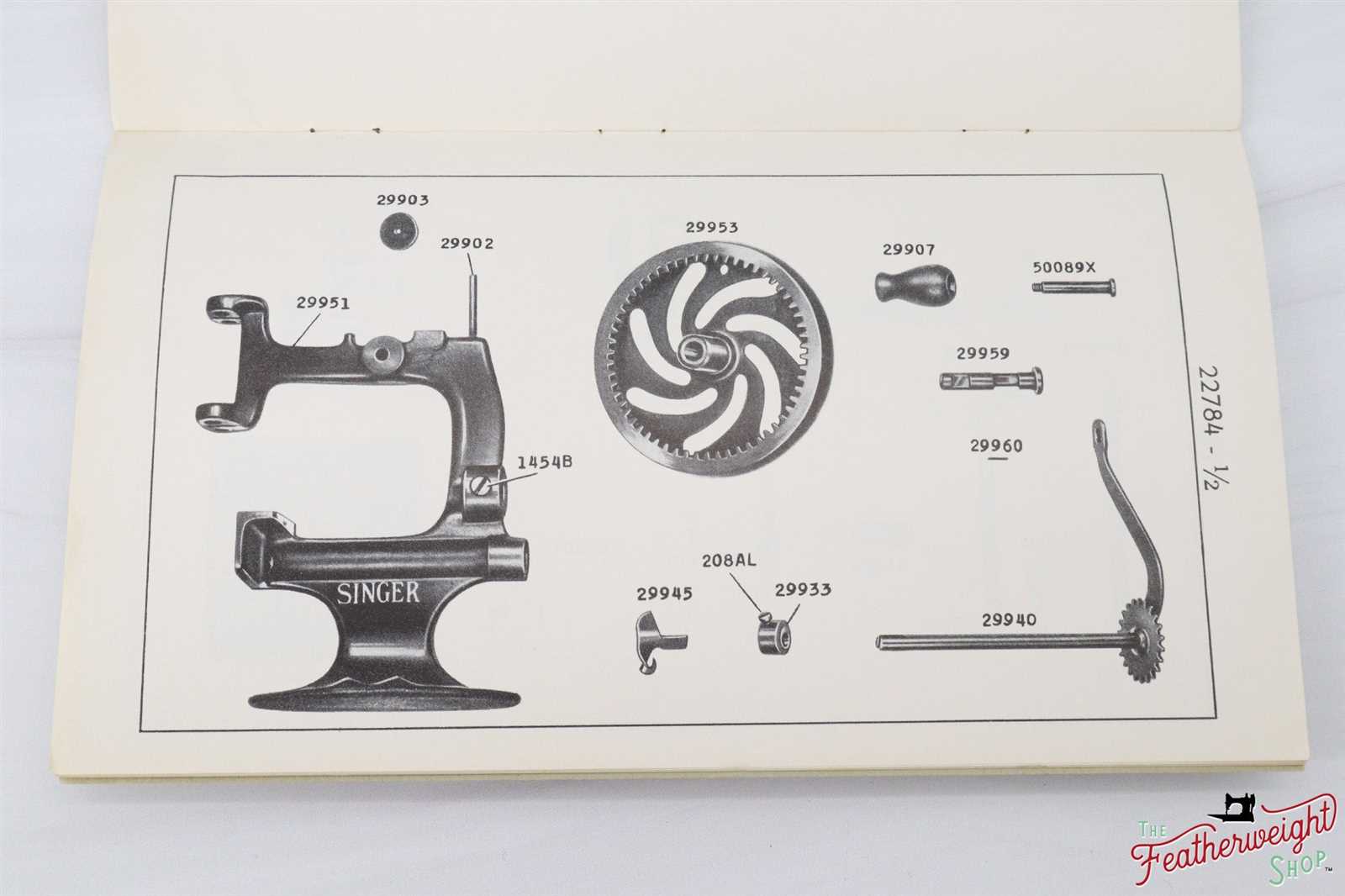 vintage singer sewing machine parts diagram