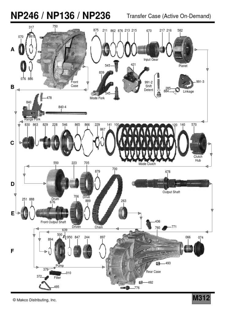 transfer case parts diagram