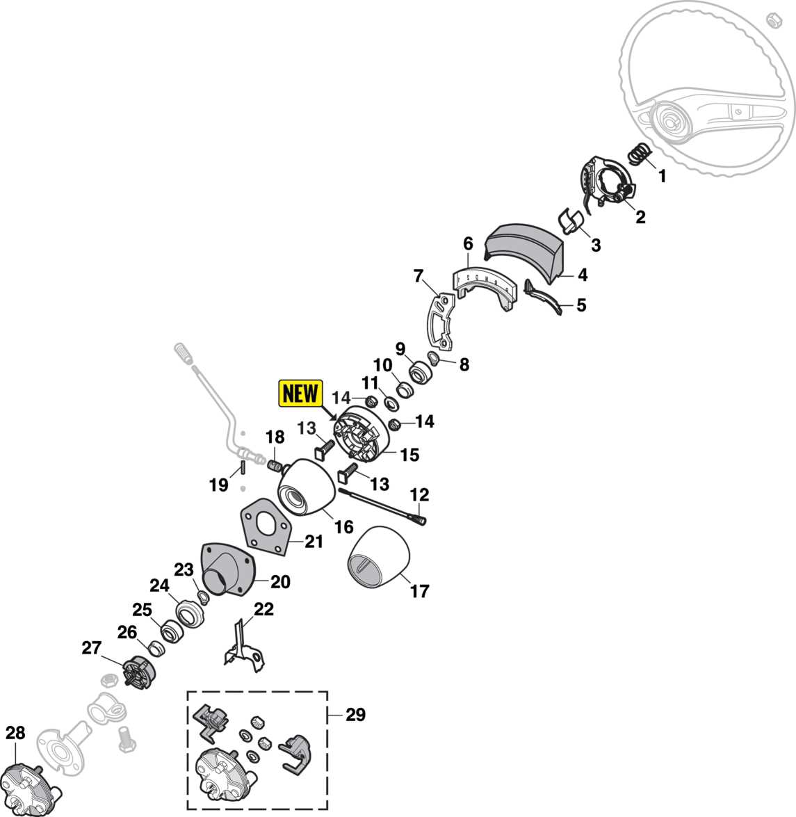 steering column parts diagram