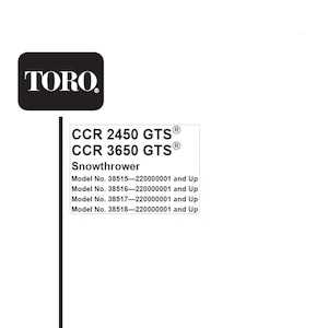 toro ccr 3650 snowblower parts diagram