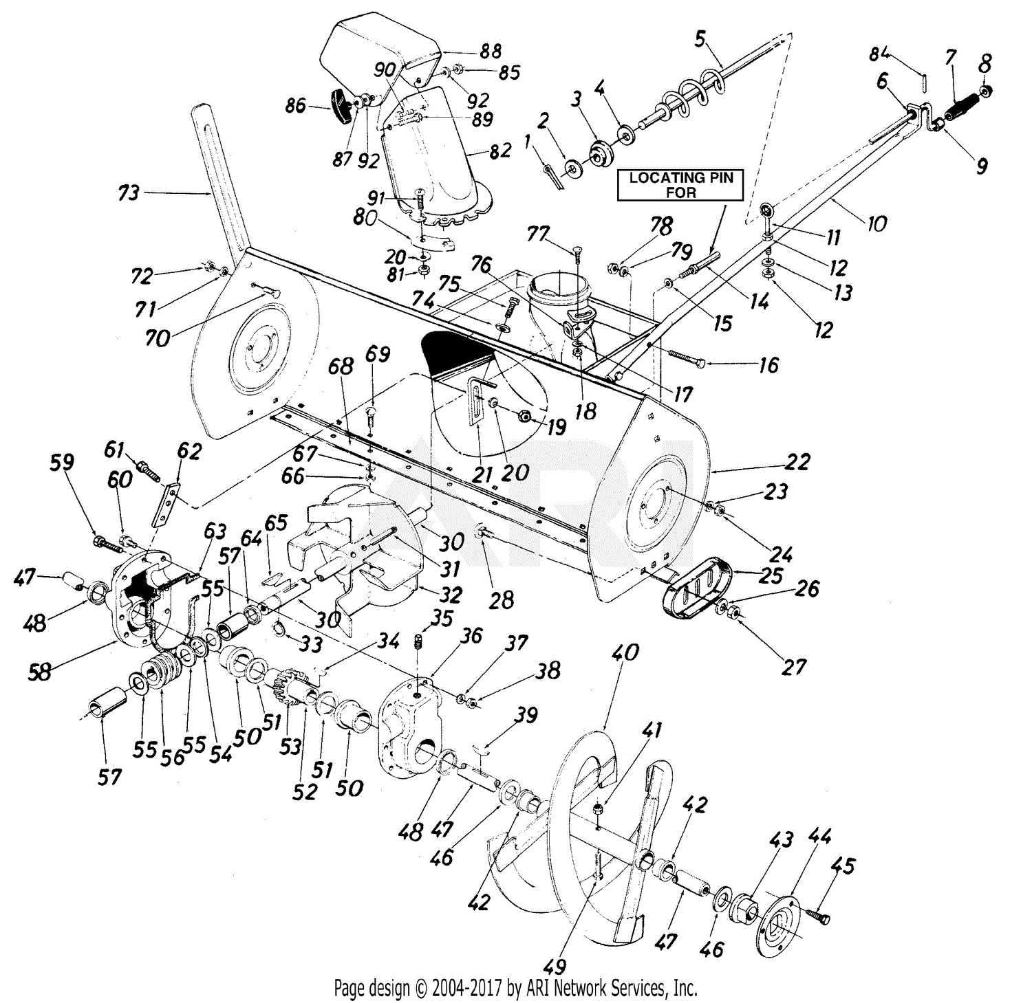 white snowblower parts diagram