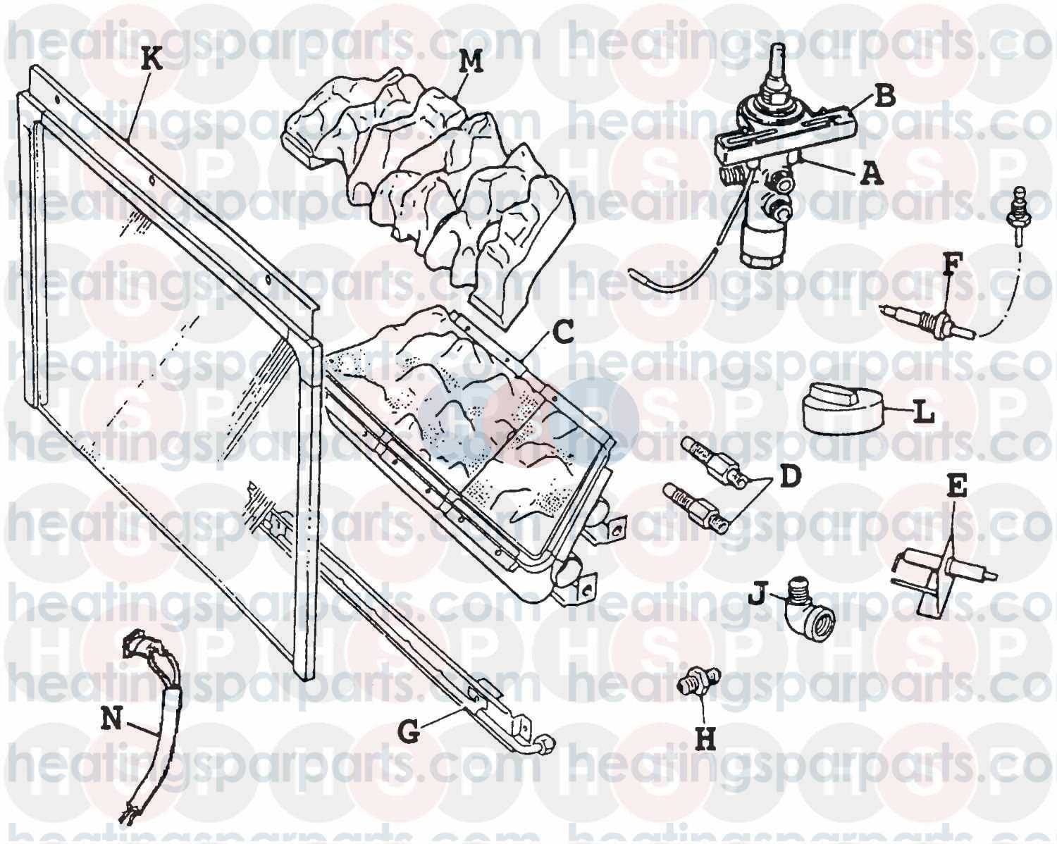 valor gas fire parts diagram