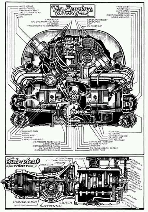 vw 1600 engine parts diagram