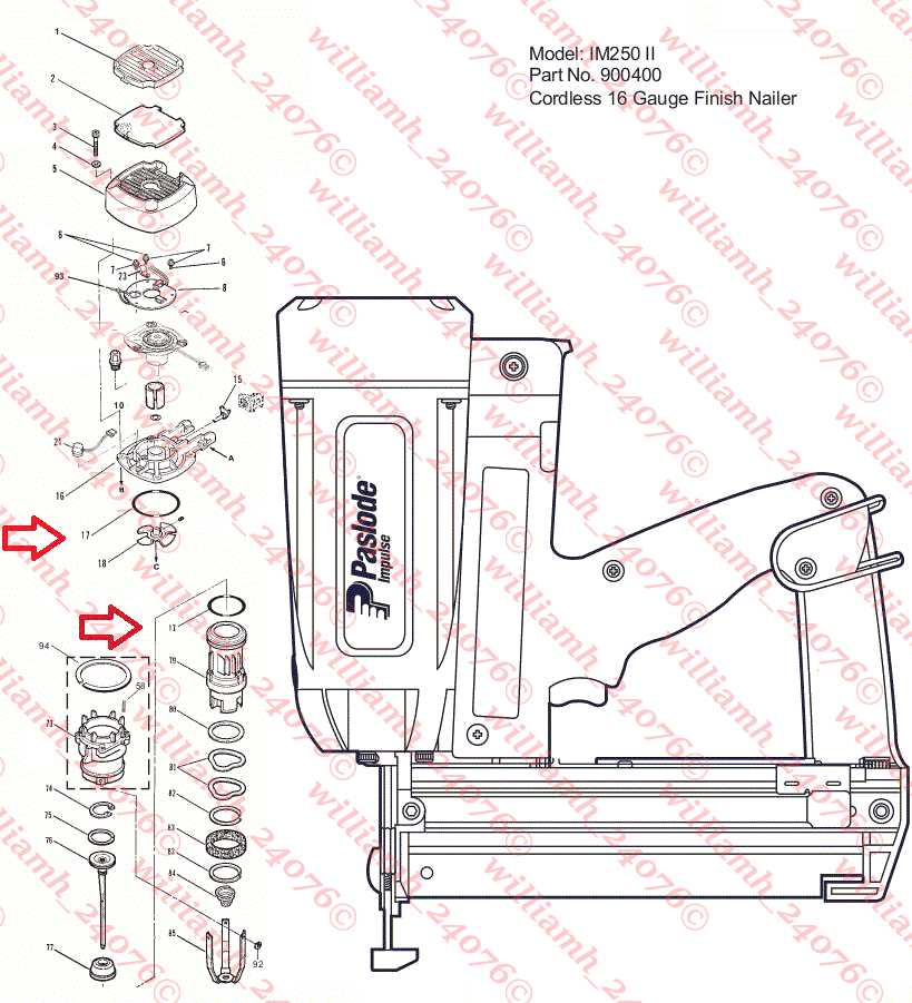 paslode 16 gauge finish nailer parts diagram