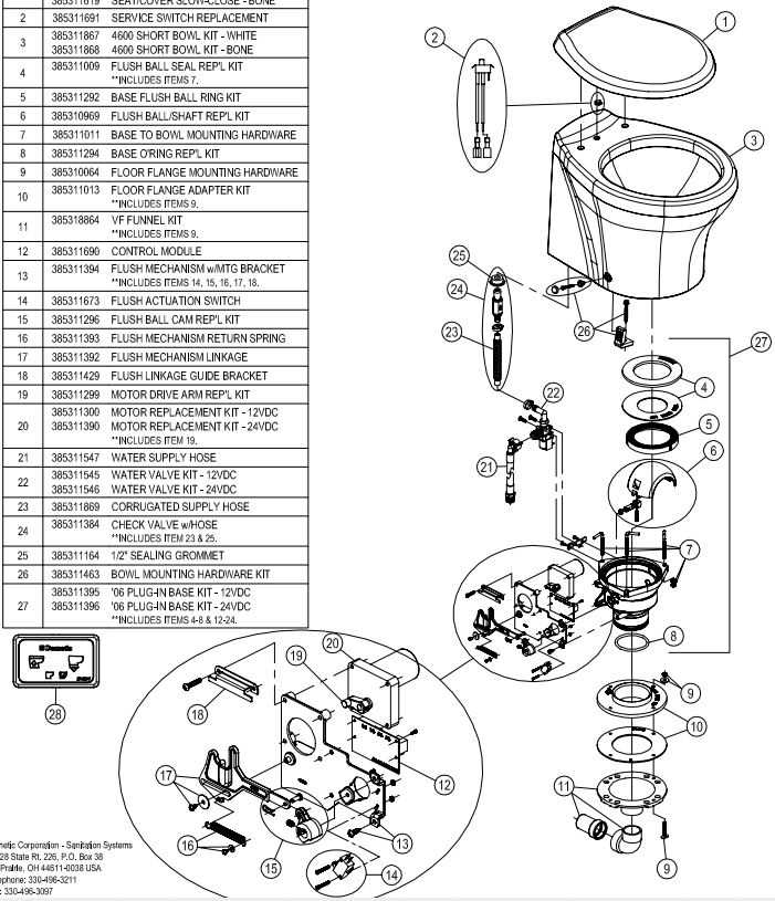 rv toilet parts diagram