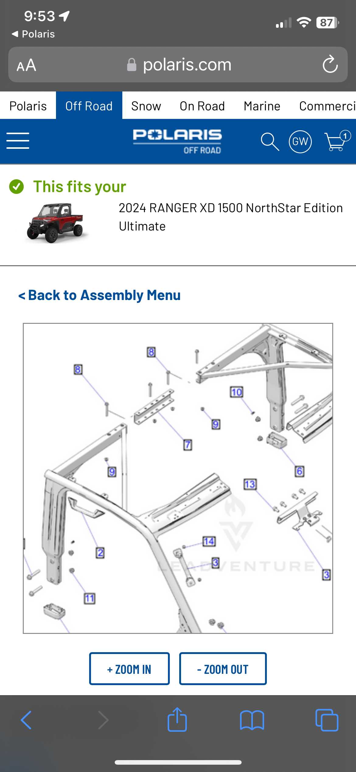 polaris ranger xp 1000 parts diagram