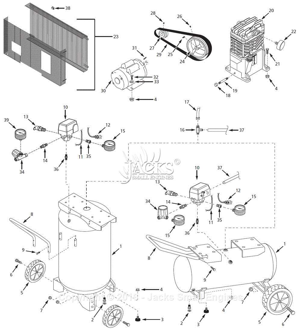 portable air compressor parts diagram