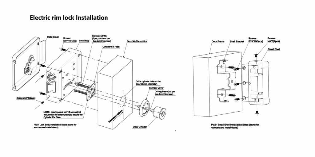 rim lock parts diagram