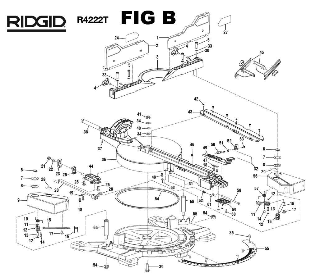ridgid r4222 miter saw parts diagram