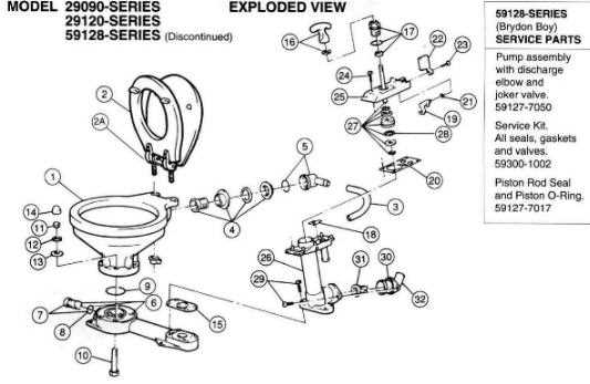 tmc electric toilet parts diagram