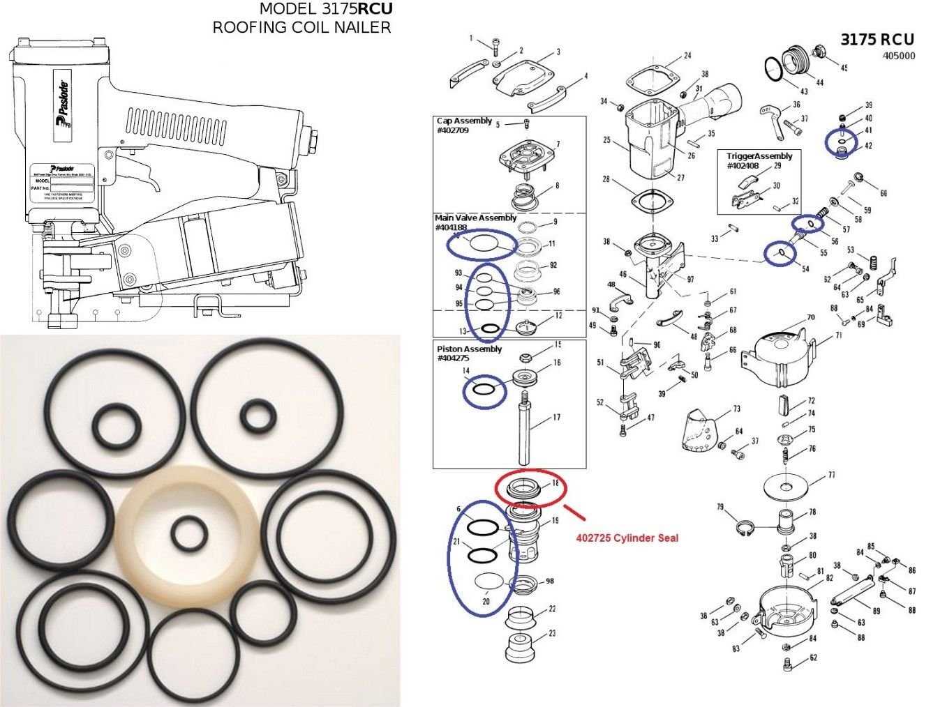 paslode nailer parts diagram