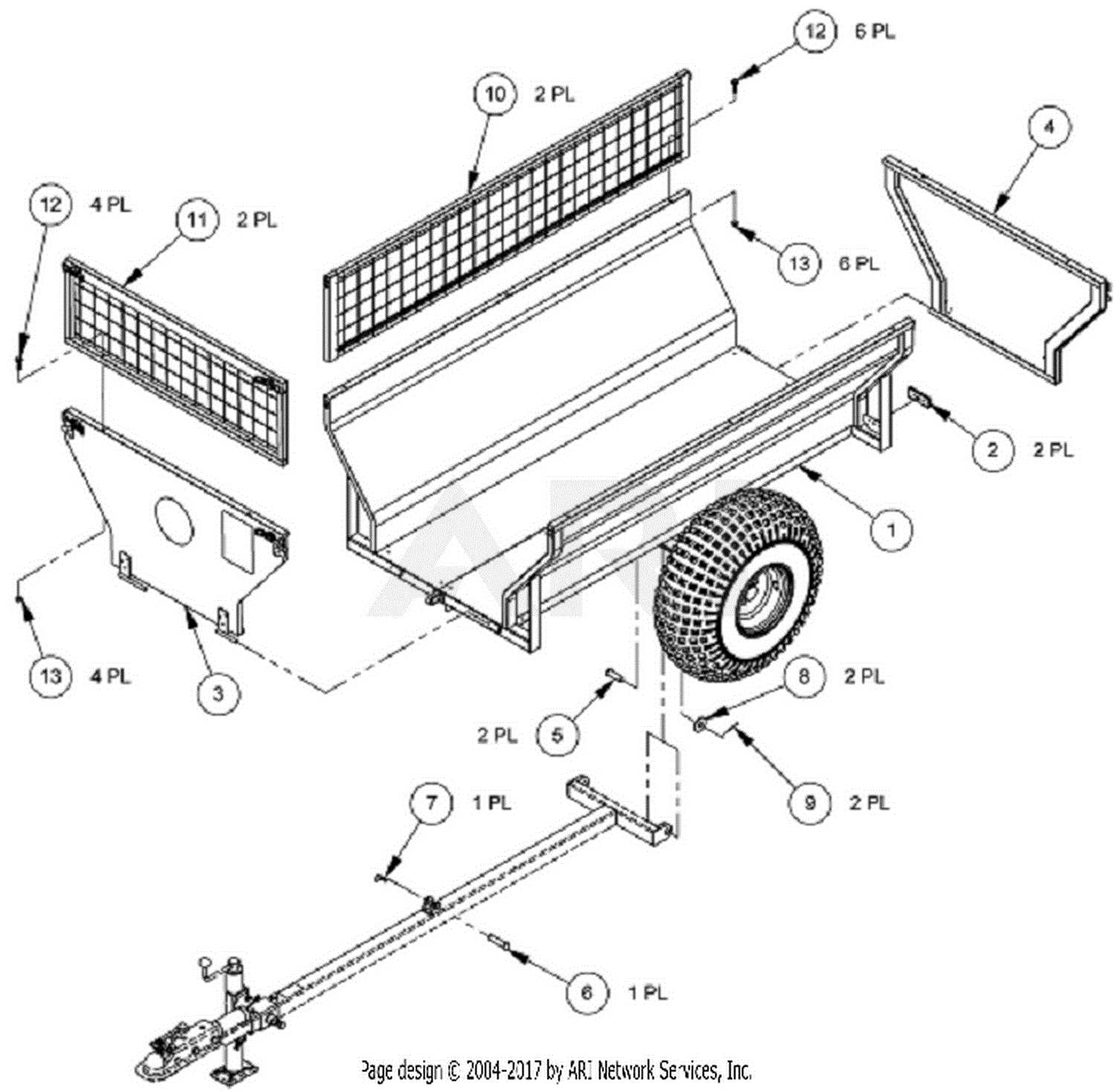 tractor trailer diagram parts