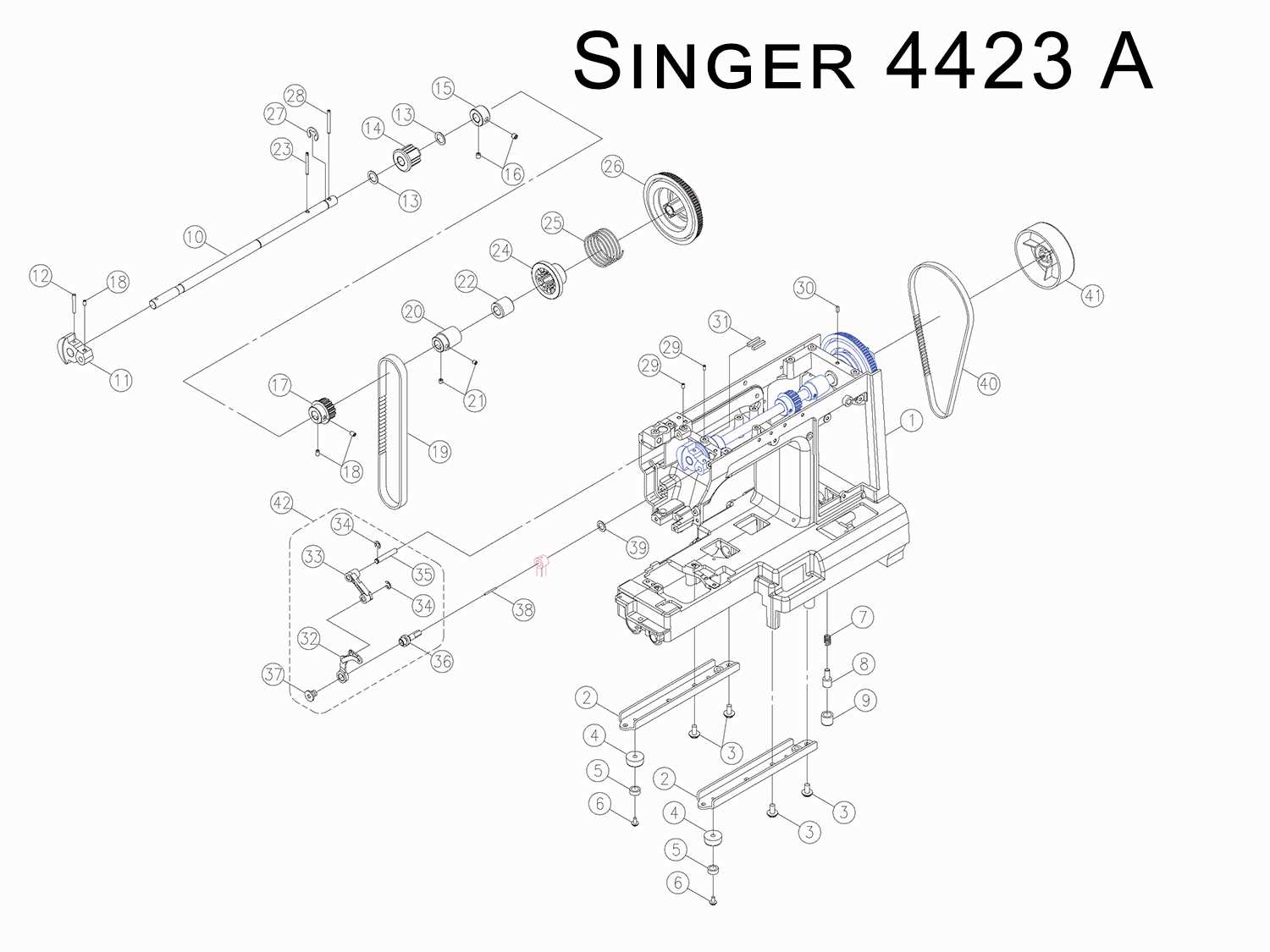 singer featherweight parts diagram