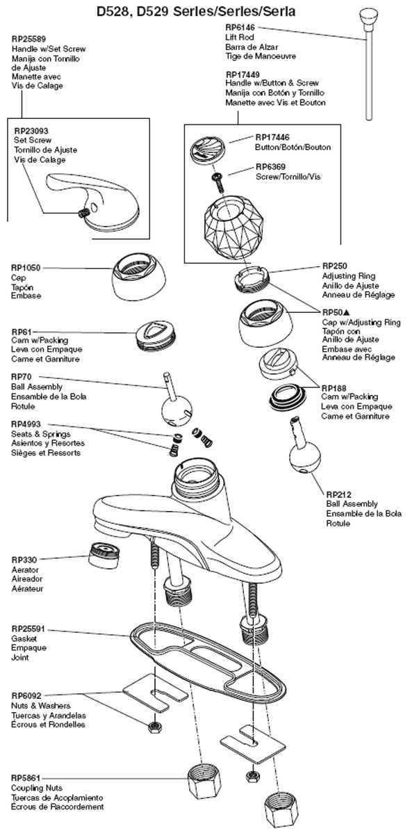 parts of a shower head diagram