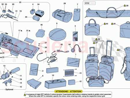 parts of a suitcase diagram