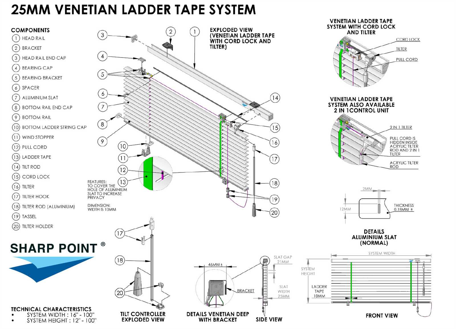 venetian blind parts diagram