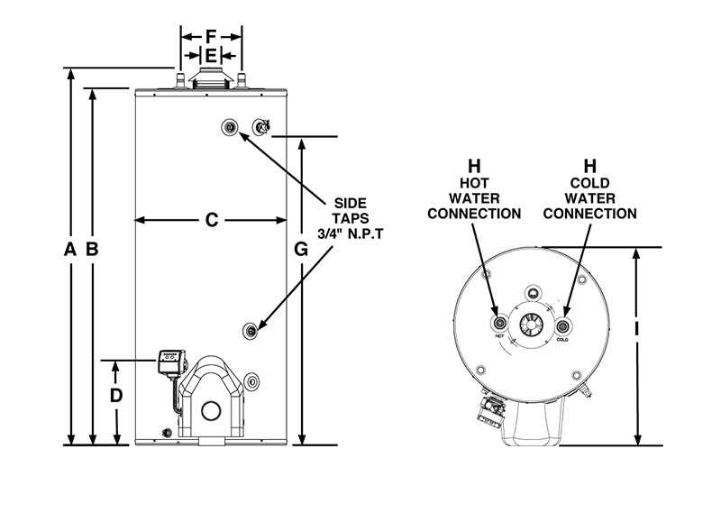 rheem gas water heater parts diagram