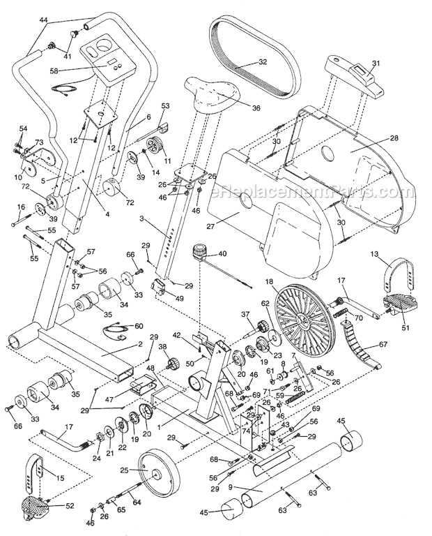 spinning bike parts diagram