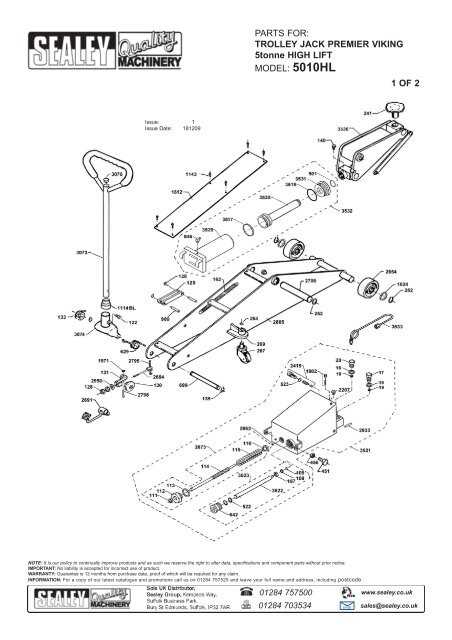 trolley jack parts diagram