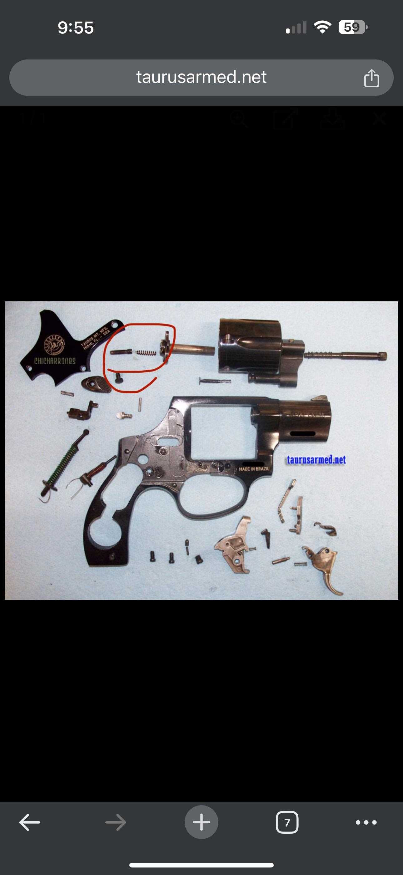 taurus revolver parts diagram