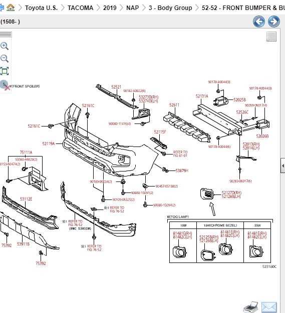 toyota tacoma interior parts diagram