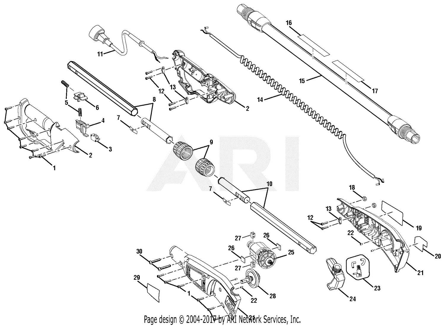 ryobi electric chainsaw parts diagram