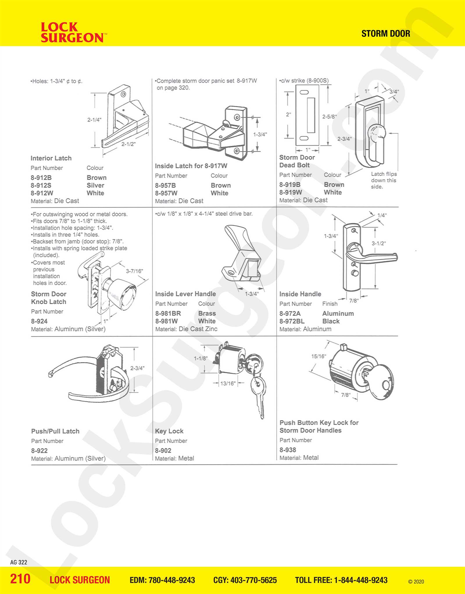 storm door parts diagram