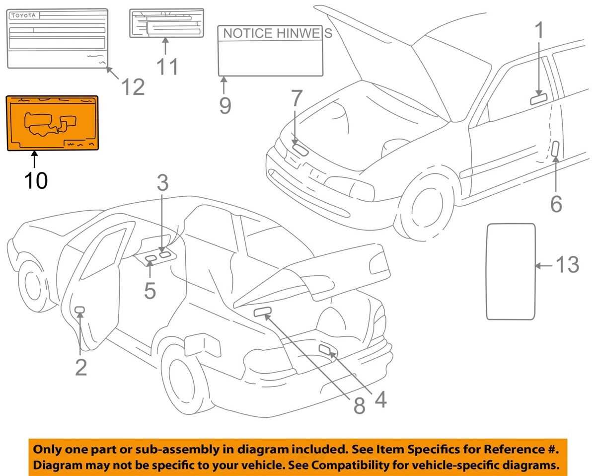 toyota corolla body parts diagram