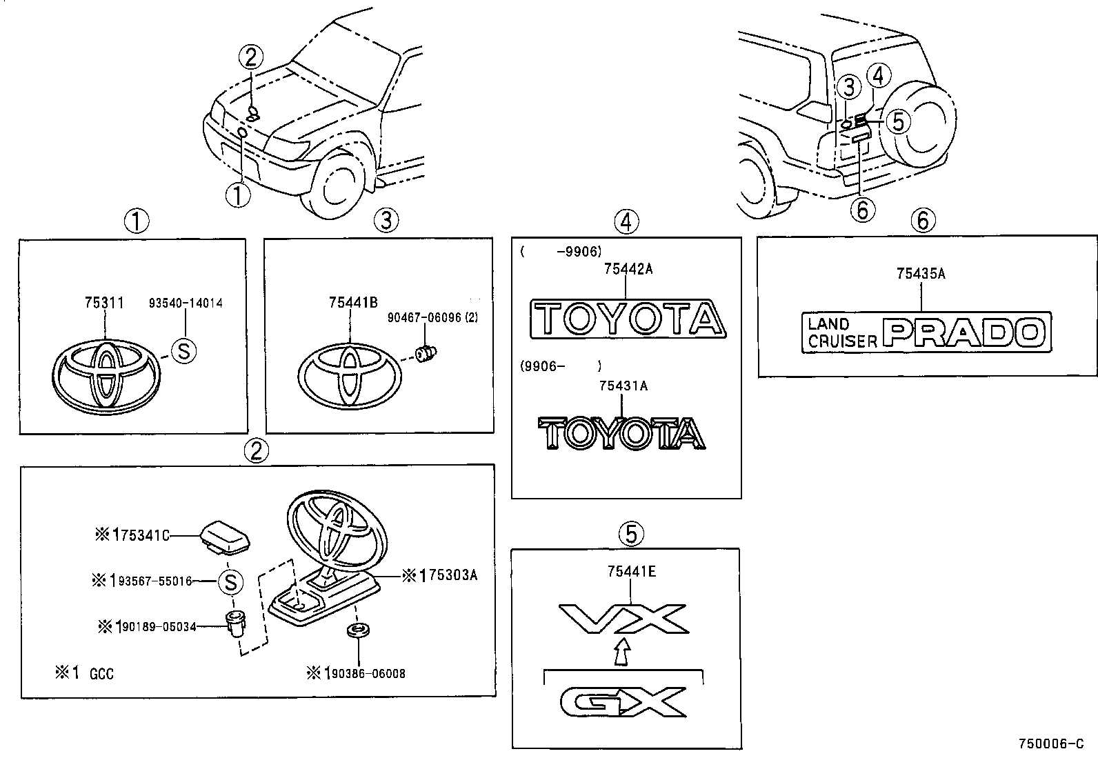 toyota land cruiser parts diagram