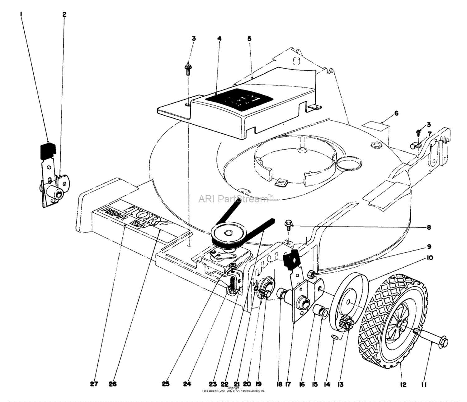 reel mower parts diagram